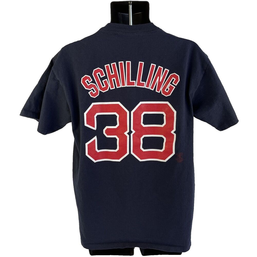 Vintage Majestic Boston Red Sox Curt Schilling T-Shirt Jersey Sz L